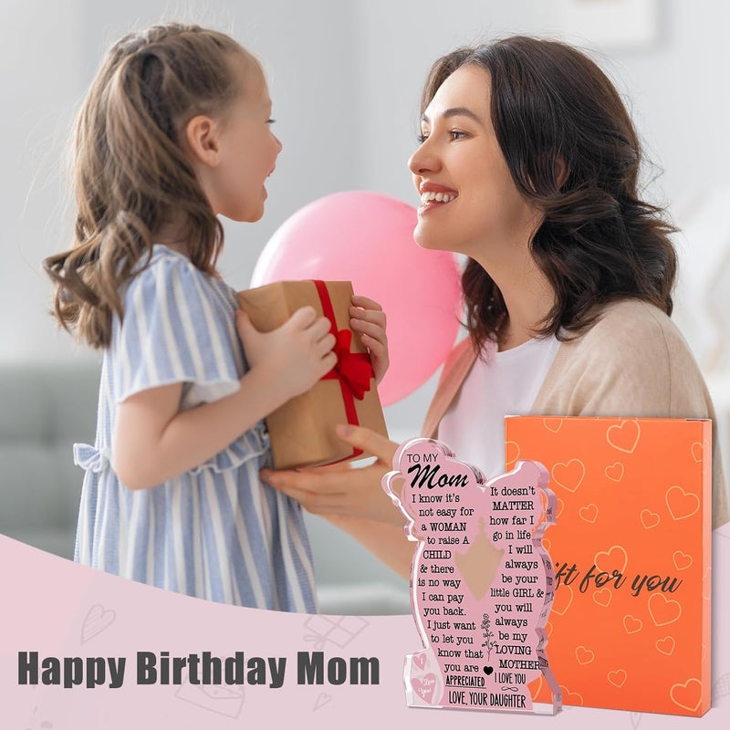 LuoHere Mom Gifts Valentines Birthday Gifts from Daughter, Mom Birthday Gift Ideas Cool I Love Mom Best Mom Ever Gifts New Mom Single Mom Christmas 2025 Mother's Day Easter Gift Acrylic Plaque Sign - Image 5